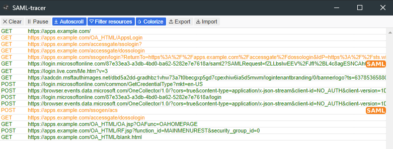 Oracle EBS SSO Login Trace - HTTP Headers